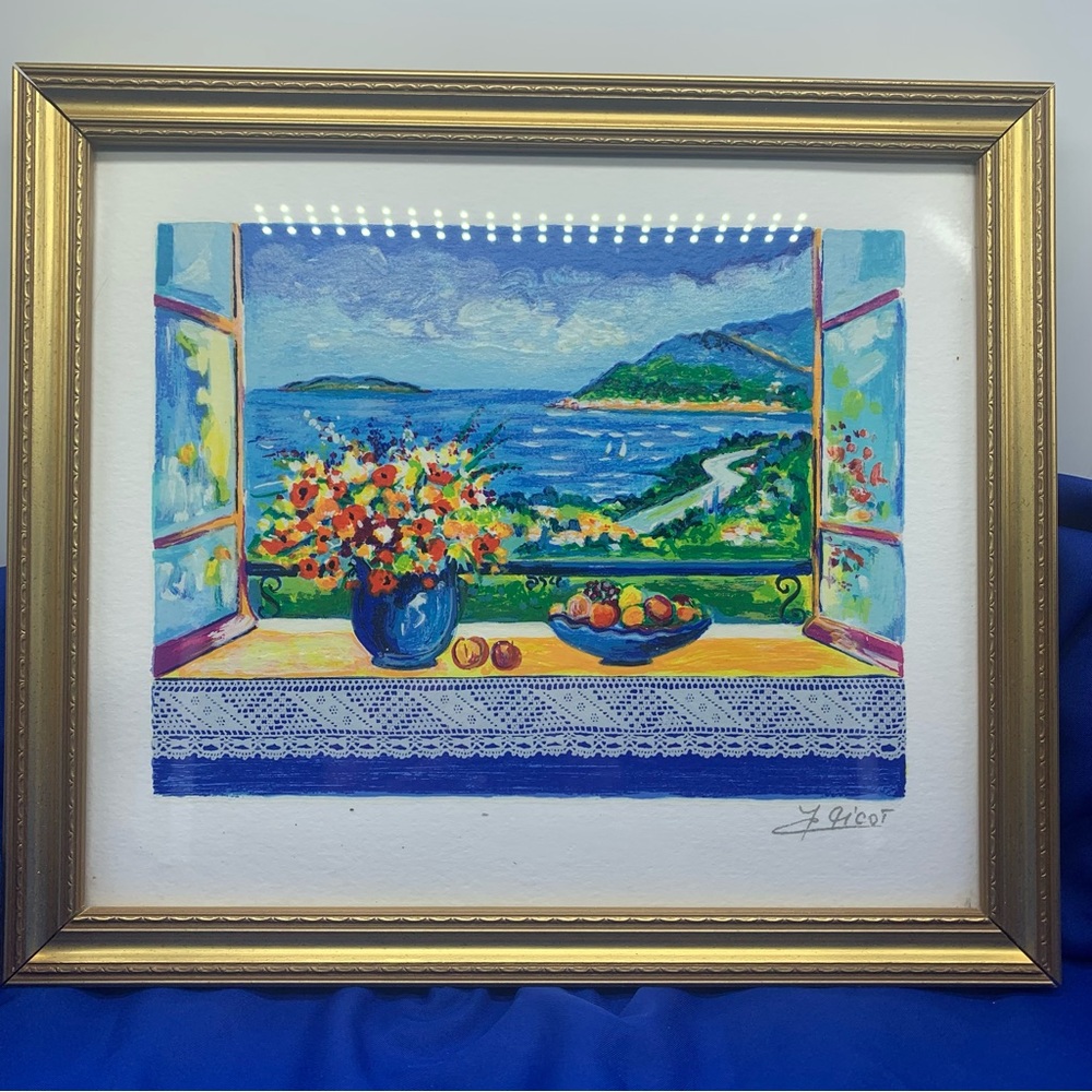 Jean-Claude Picot “Fluers Et Dentelle” Signed Print 8.5”X6.5” “FlowersAndLace” - Picture 2 of 4